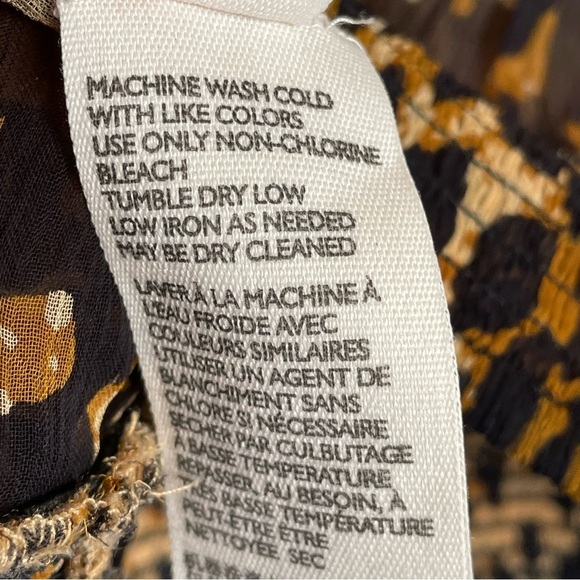 Free People Leo combo leopard print long sleeve sheer blouse size M NWOT - Picture 13 of 15